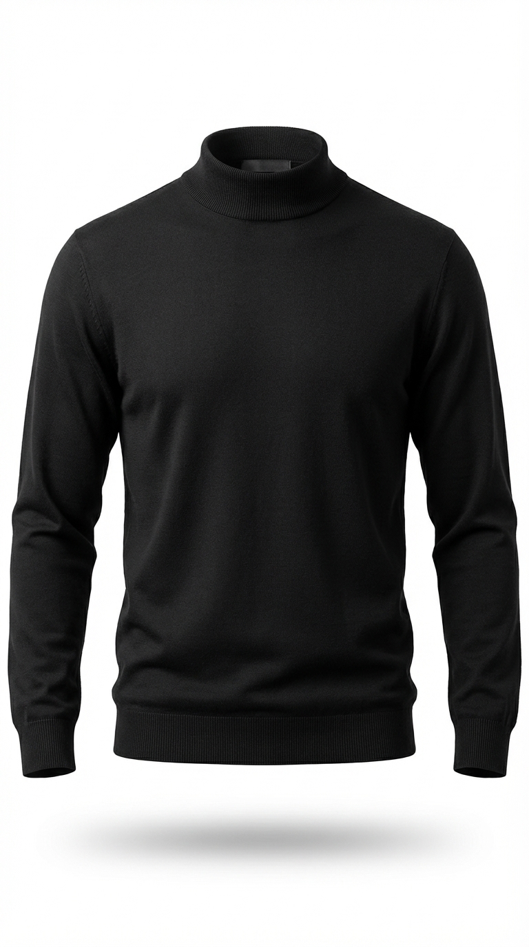 072t0014 Artollini Black Polar Neck Jersey
