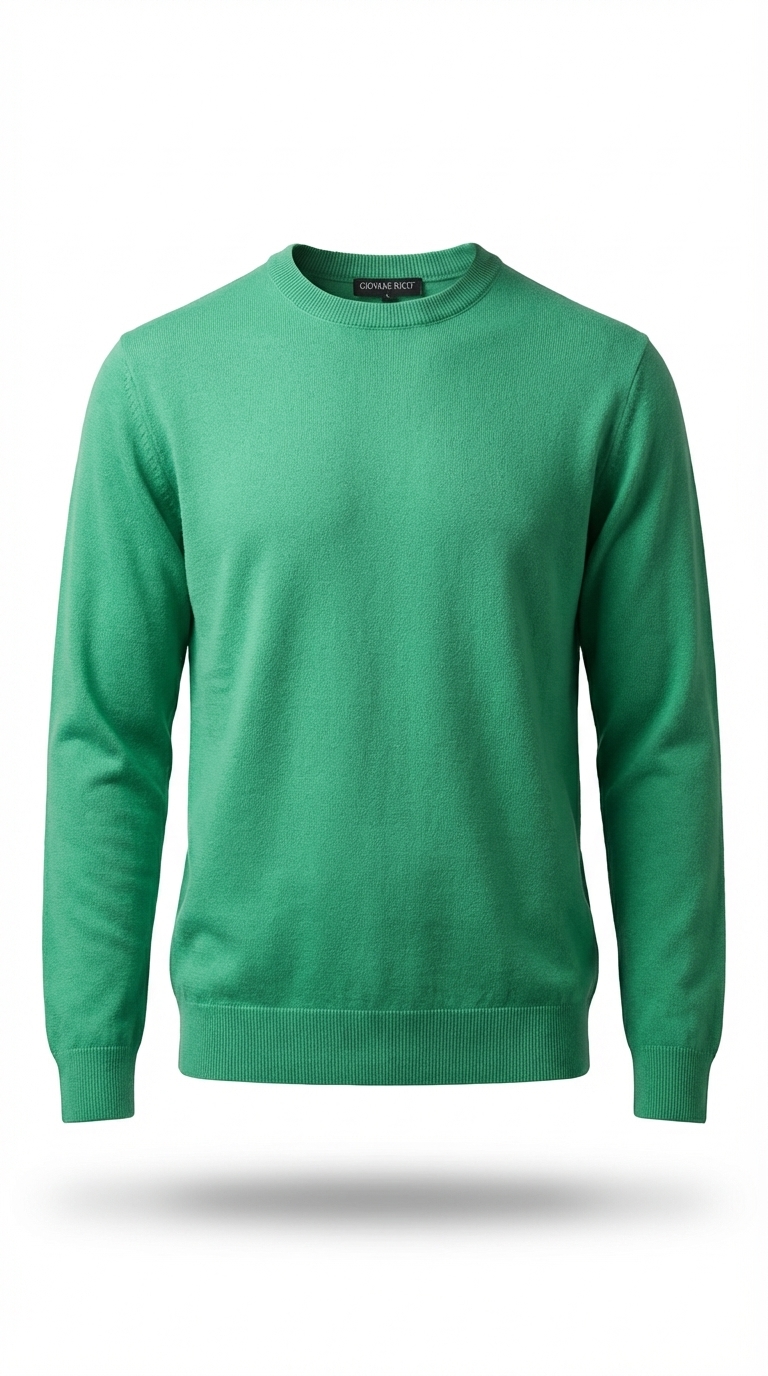 074n0003 Giovane Ricco Mint Green / Green Wool Cashmere Jersey