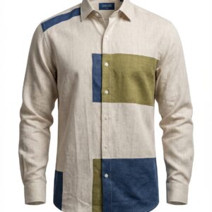 Zamate Beige Army Navy Linen Shirt