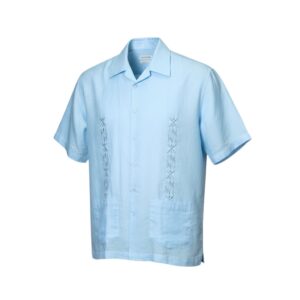 Artollini Powder Blue Cuban Embroidered Shirt