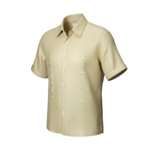 Artollini Mustard Cuban Embroidered Shirt