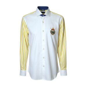 Artollini White Yellow Stripe Sleeve Shirt
