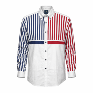 Artollini Red Navy Chest Stripe Shirt