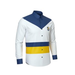 Artollini White Navy Yellow Horizontal Shirt