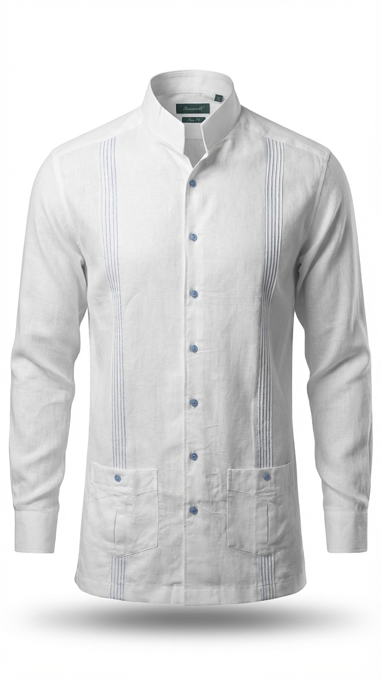 11530010 Baurotti White Powder Stripe Shirt
