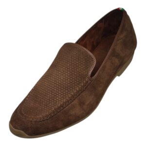 Rossimoda Brown Honeycomb Suede Slip-On