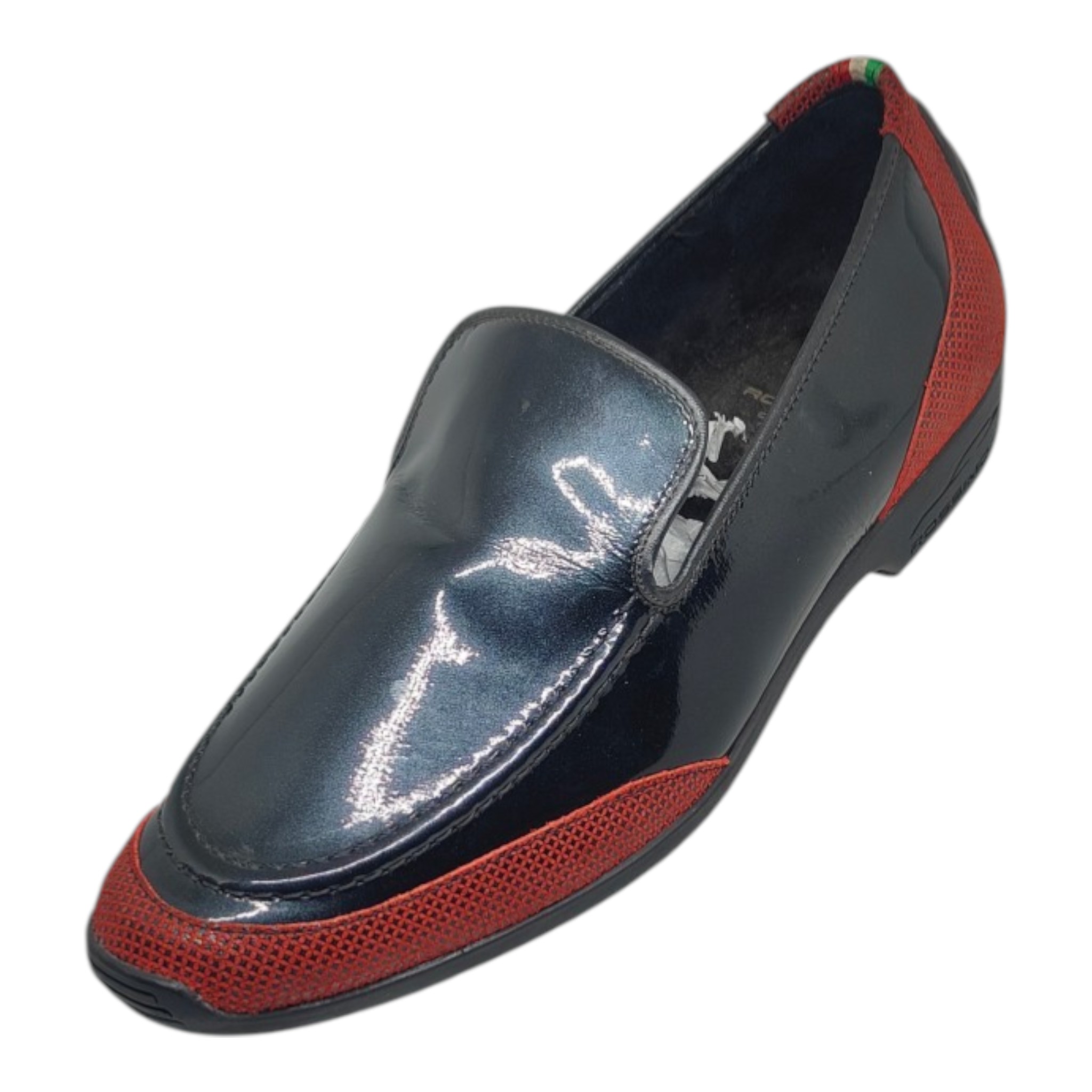 14200018 Rossimoda Burgundy Black Leather Slip-On