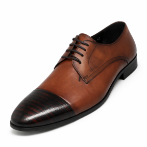 Artollini Tobacco Lizzard Toe Cap Lace-Up