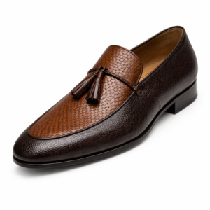 Artollini Brown Tan Weave Tassel Loafer