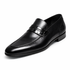 Artollini Black Croc Back Loafer