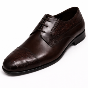 Artollini Brown Ostrich Toe Cap Oxford