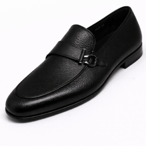 Artollini Black Buffalo Buckle Loafer
