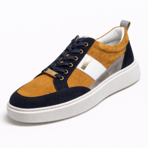 Artollini Navy Brown Beige Suede Sneaker