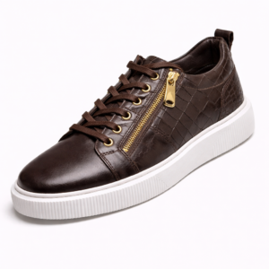 Artollini Brown Croc Zip Sneaker