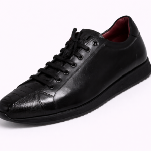 Artollini Black Ostrich Leg Sneaker