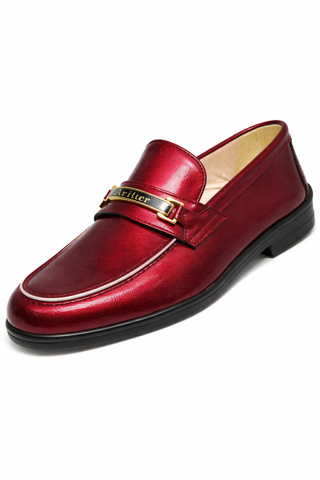 14AC0079 Arbiter Red Saffiano Leather Loafer