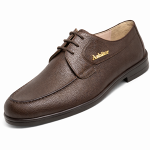 Arbiter Dark Brown Pebbled Leather Lace-Up Shoe