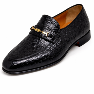 Arbiter Black Croc Print Bit Loafer