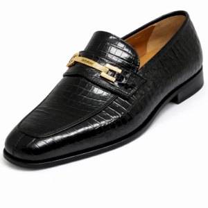 Arbiter Black Croc Chain Loafer