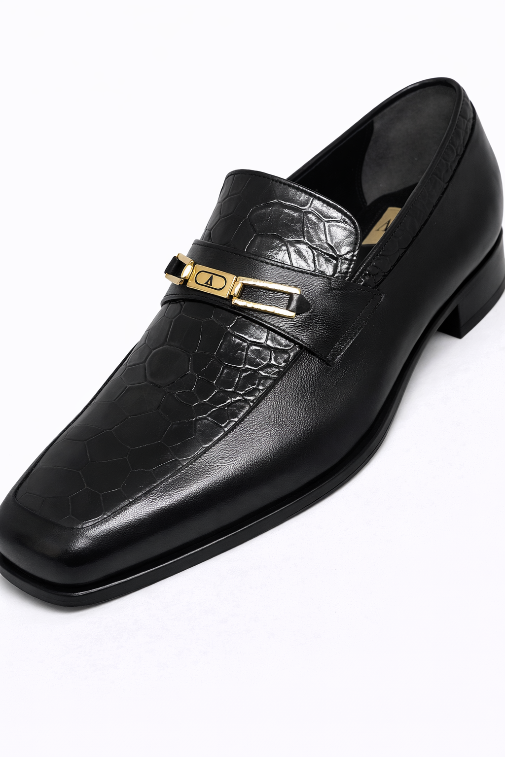 14AF0059 Arbiter Black Calf Print Tarty Loafer