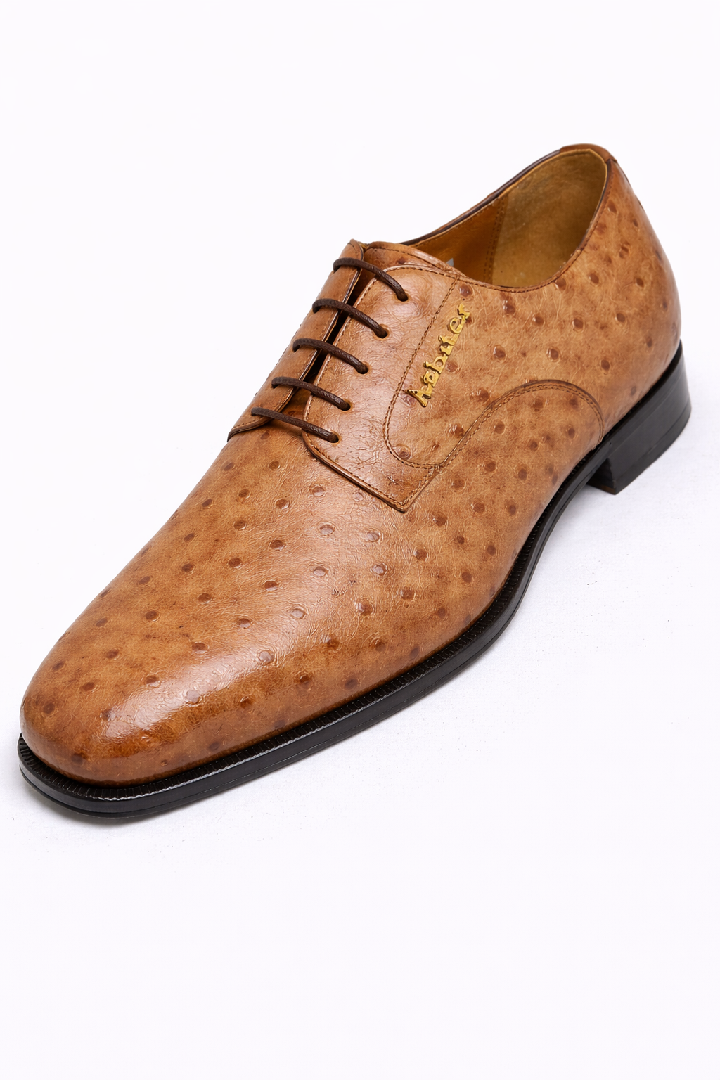 14AF0066 Arbiter Tan Ostrich Leather Oxford