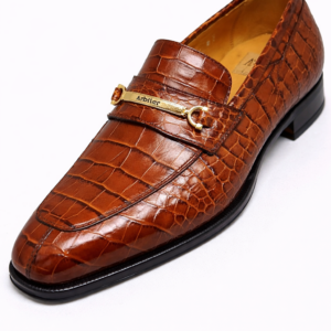 Arbiter Tan Croc Leather Loafer