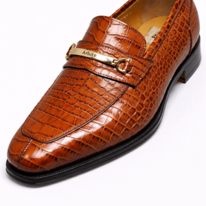 Arbiter Tan Baby Croc Chain Loafer